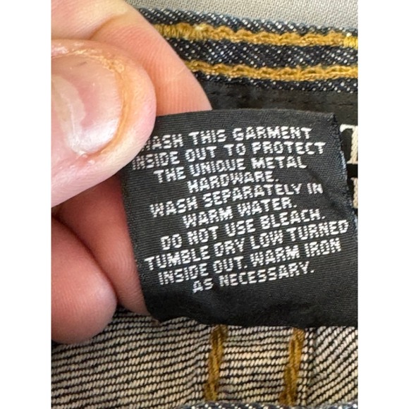 Affliction‎ Y2K Jeans Men's Size 36x33 Cooper Bootcut Leather Flap Pockets - Picture 15 of 16